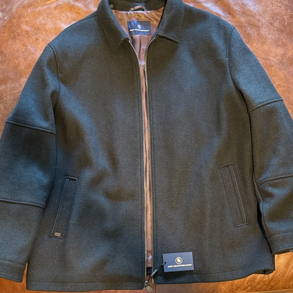 Hart Schaffner Marx Twill Wool Charcoal Gray Jacket